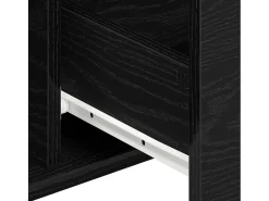 Aparador de roble negro 101,5x35x70 cm Madera de ingeniería
