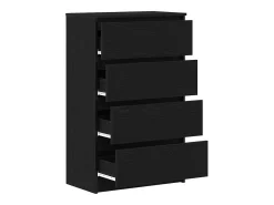 Aparador de roble negro 60x35x98,5 cm madera de ingeniería