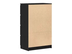 Aparador de roble negro 60x35x98,5 cm madera de ingeniería