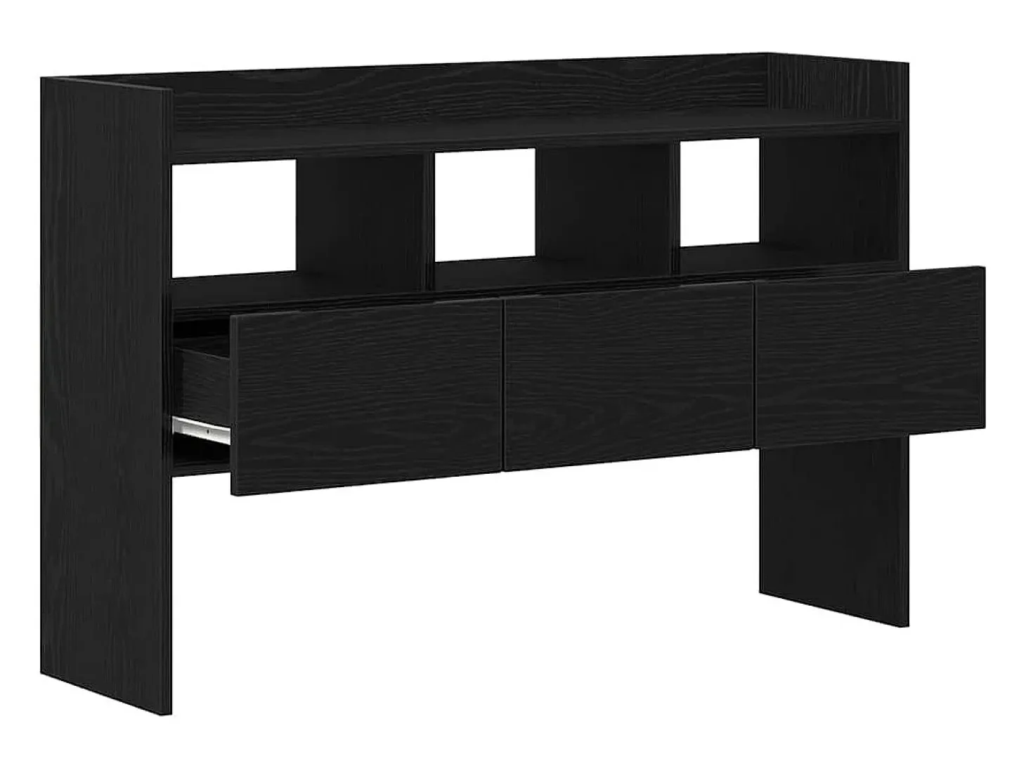 Aparador de roble negro 105x30x70 cm en madera de ingeniería