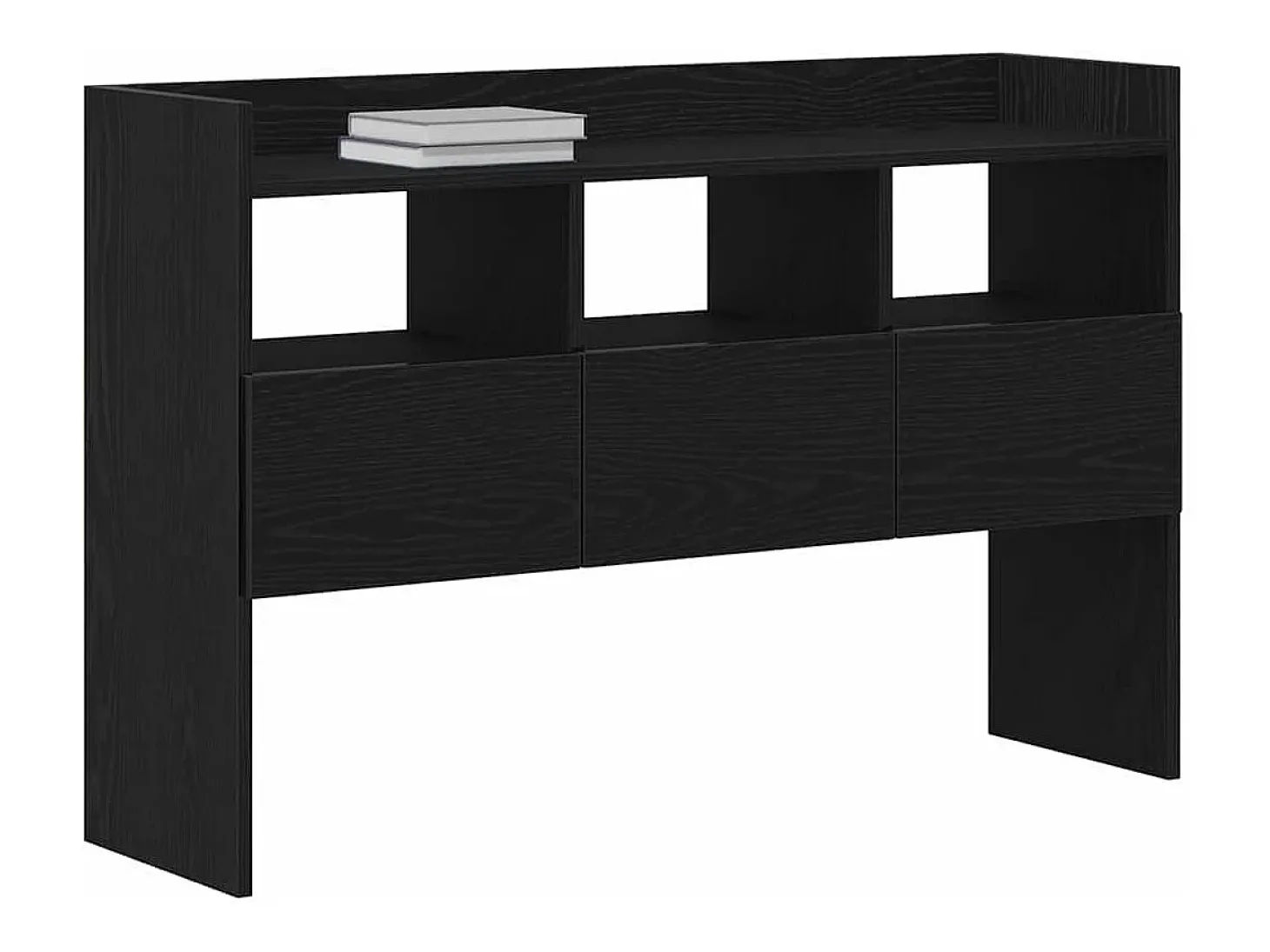 Aparador de roble negro 105x30x70 cm en madera de ingeniería