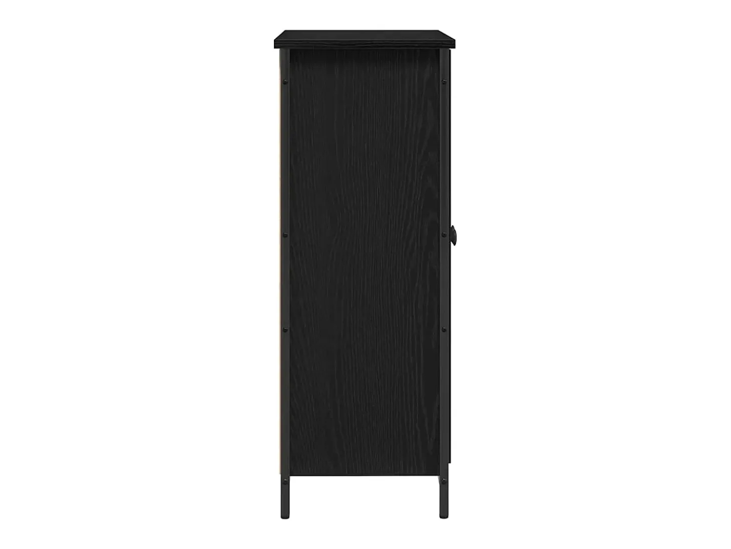 Aparador de roble negro 70x30x80 cm Madera de ingeniería y acero