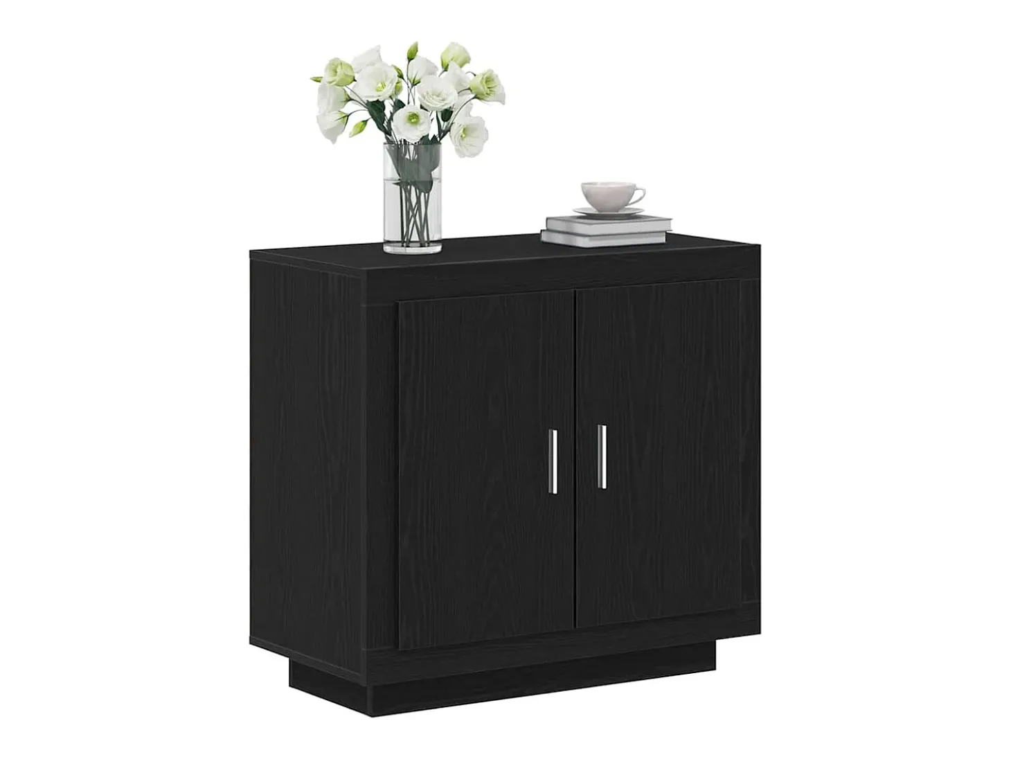 Aparador de roble negro 80x40x75 cm Madera de ingeniería