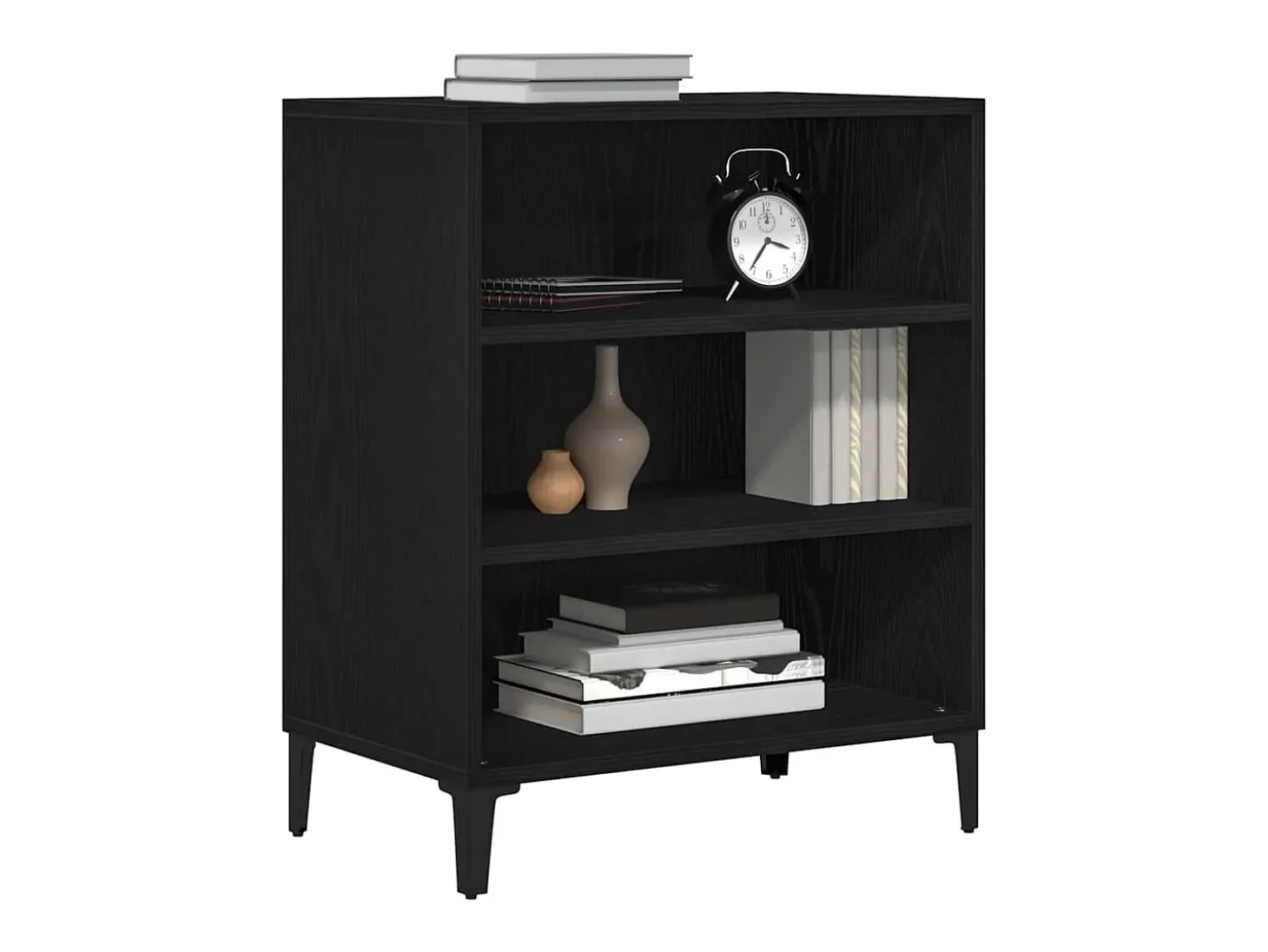 Aparador de roble negro 57x35x70 cm en madera reconstituida