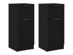 Aparador de roble negro 30x30x70 cm MDF