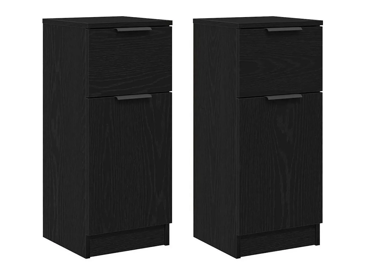 Aparador de roble negro 30x30x70 cm MDF
