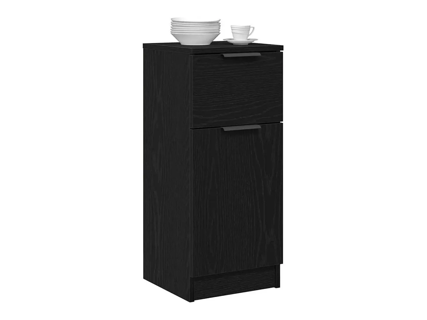 Aparador de roble negro 30x30x70 cm MDF