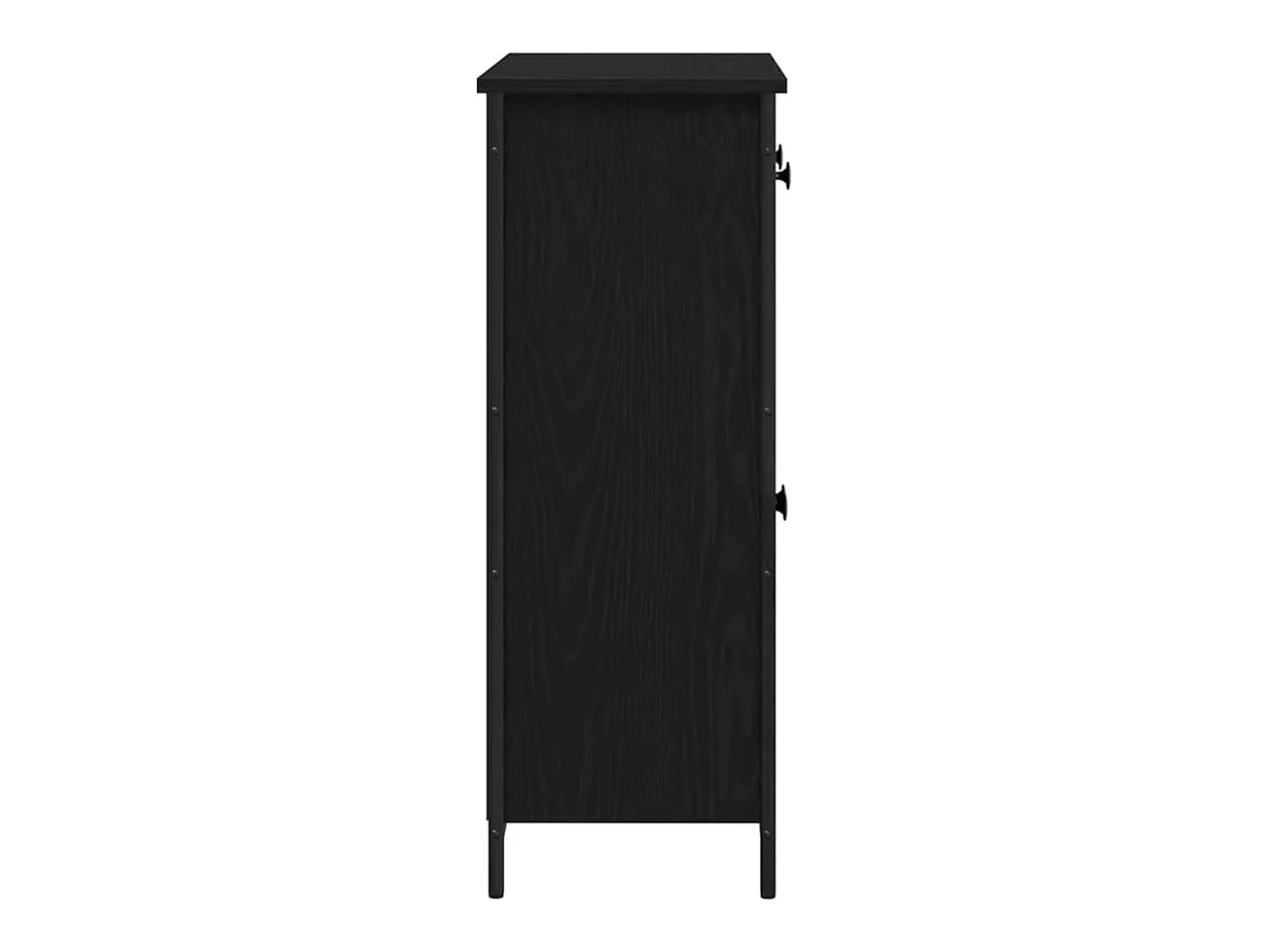Aparador de Roble Negro 70x30x80 cm Madera Reconstituida y Acero