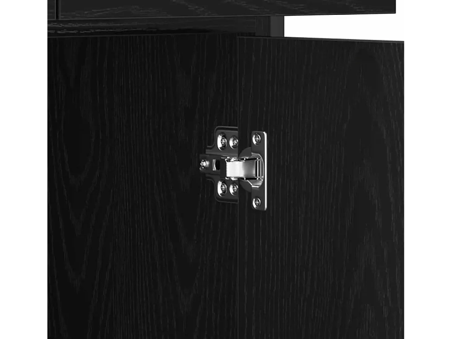 Aparador de Roble Negro 70x30x80 cm Madera Reconstituida y Acero