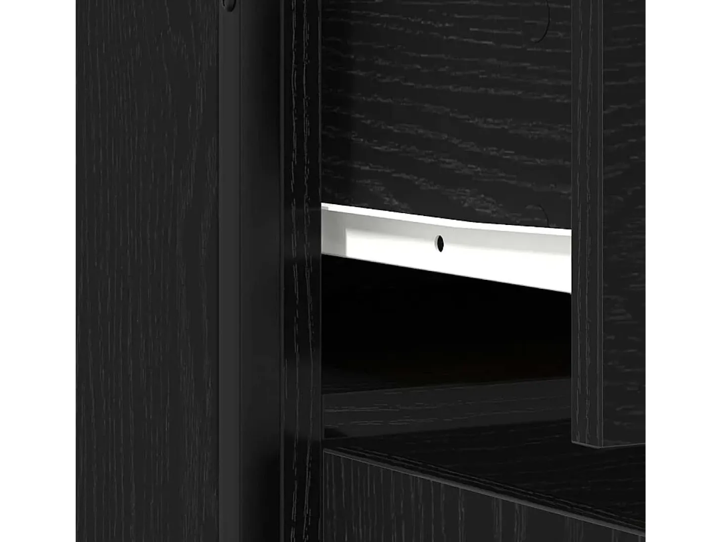 Aparador de Roble Negro 70x30x80 cm Madera Reconstituida y Acero