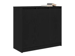 Aparador de roble negro 85x34x76 cm madera de ingeniería