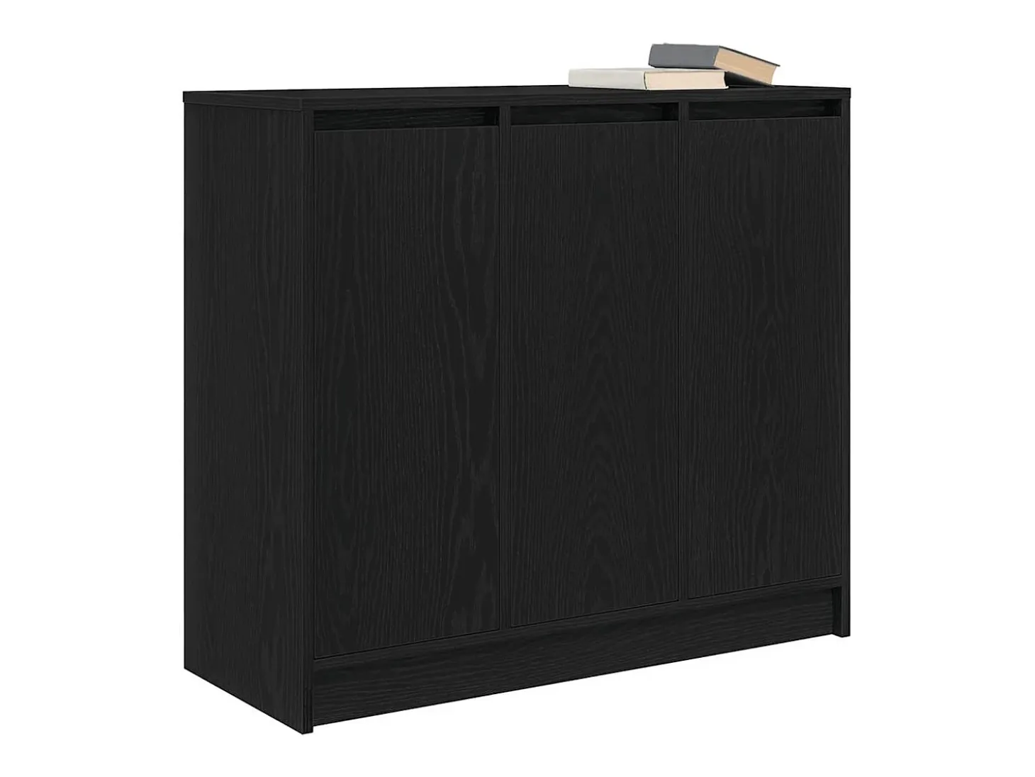 Aparador de roble negro 85x34x76 cm madera de ingeniería