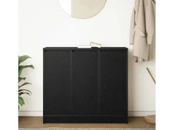 Aparador de roble negro 85x34x76 cm madera de ingeniería