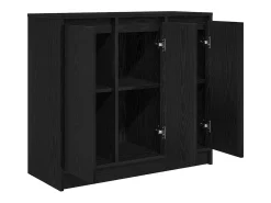 Aparador de roble negro 85x34x76 cm madera de ingeniería