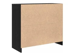 Aparador de roble negro 85x34x76 cm madera de ingeniería