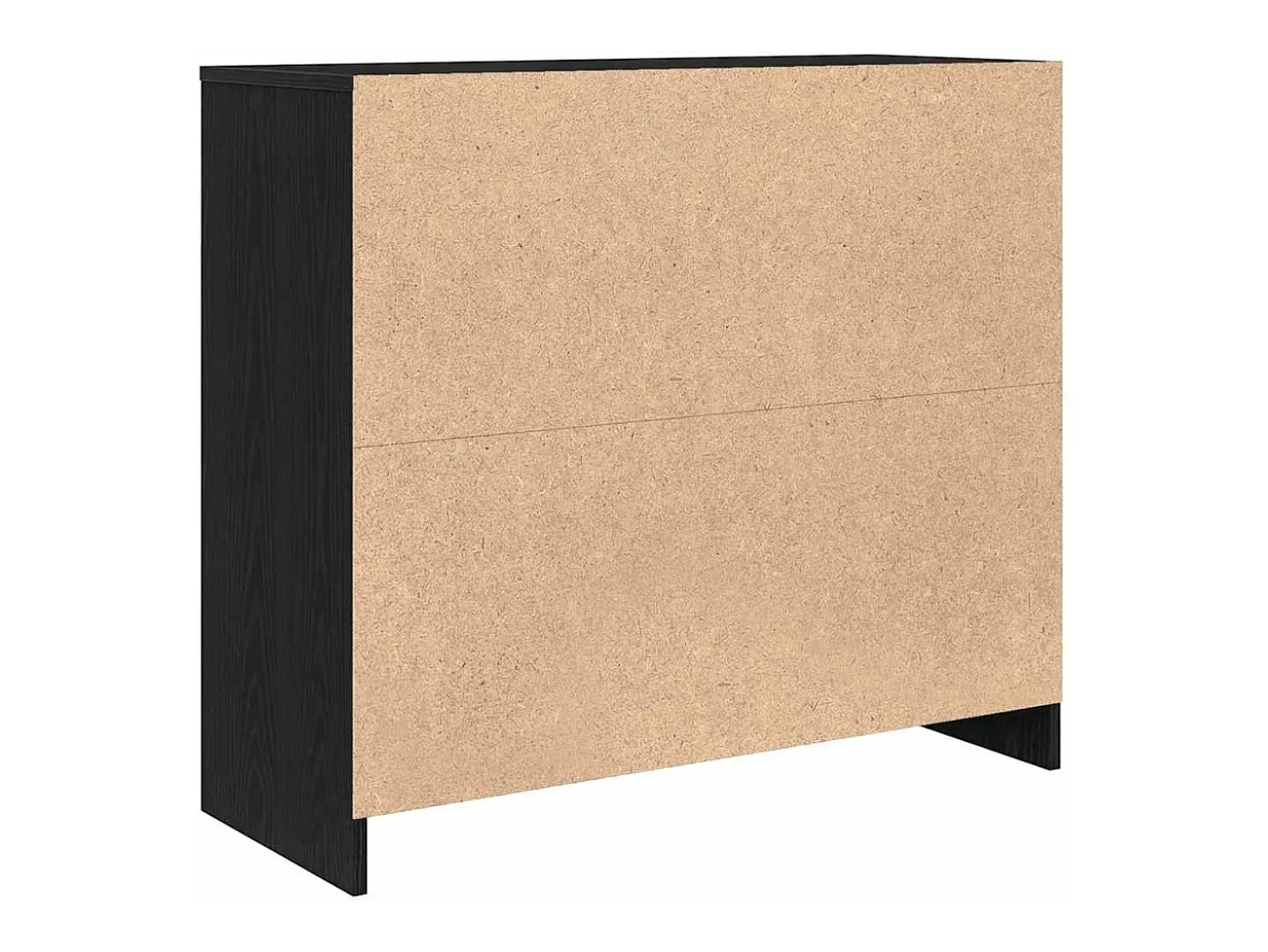 Aparador de roble negro 85x34x76 cm madera de ingeniería