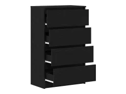 Aparador de roble negro 60x35x98,5 cm madera de ingeniería