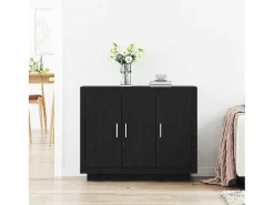Aparador de Roble Negro 92x35x75 cm Madera Laminada