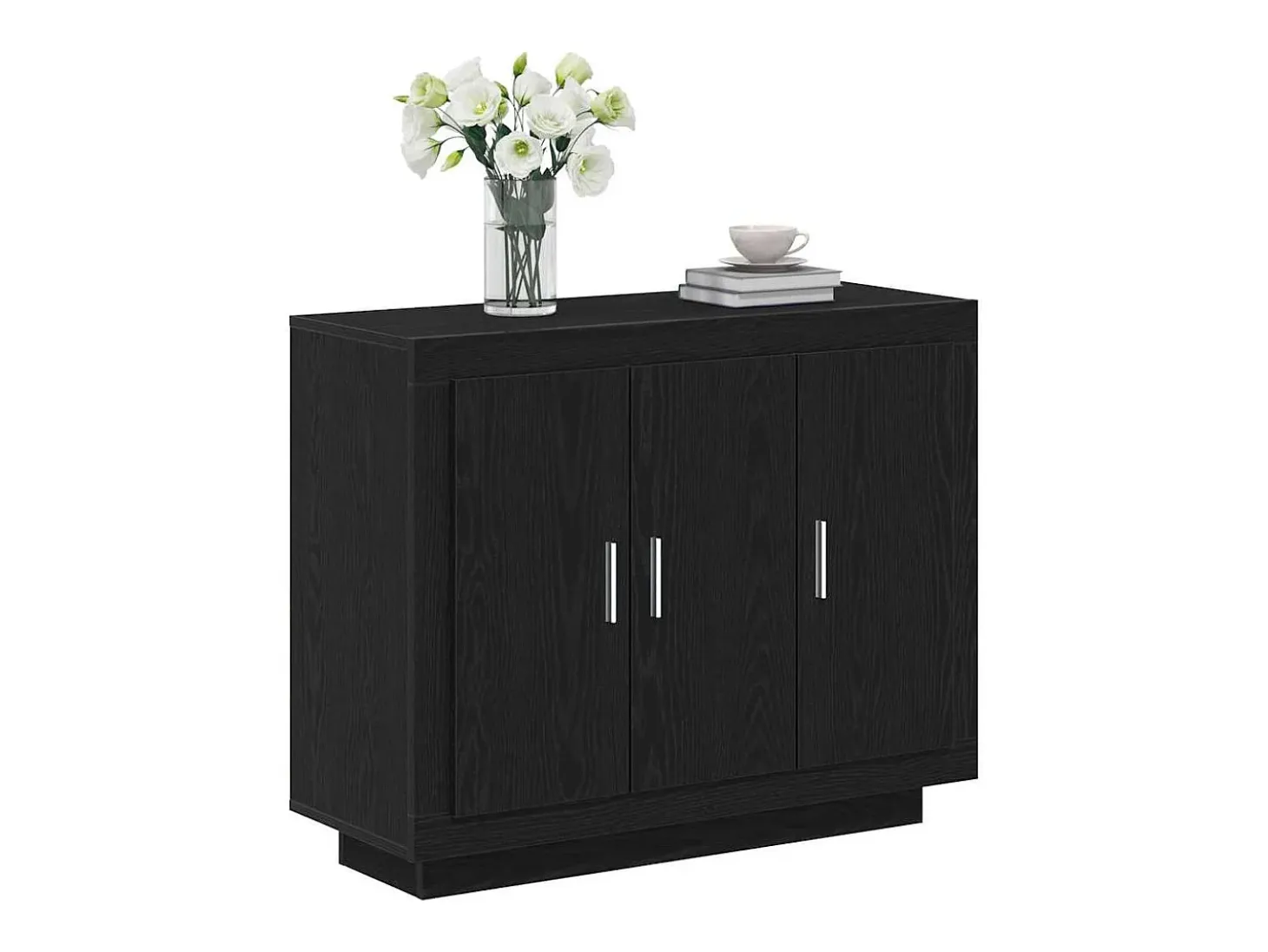 Aparador de Roble Negro 92x35x75 cm Madera Laminada