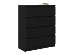 Aparador de roble negro 80x35x99 cm madera de ingeniería