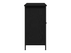 Aparador de roble negro 100x35x70 cm Madera de ingeniería y acero
