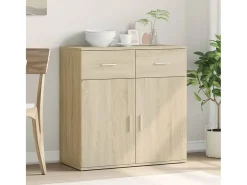Aparador de roble Sonoma 79x38x80 cm madera de ingeniería