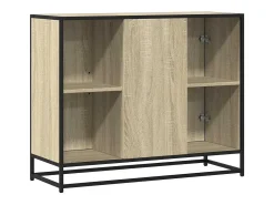 Aparador de roble Sonoma 92x35x76 cm madera de ingeniería