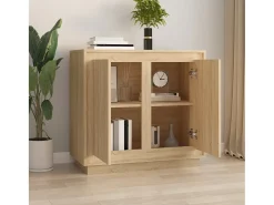 Aparador de roble Sonoma 80x34x75 cm madera de ingeniería