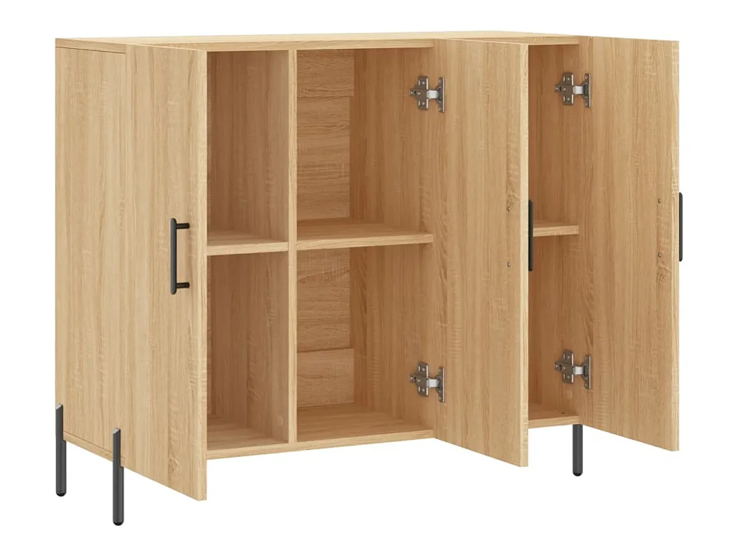 Aparador de roble Sonoma 90x34x80 cm madera de ingeniería