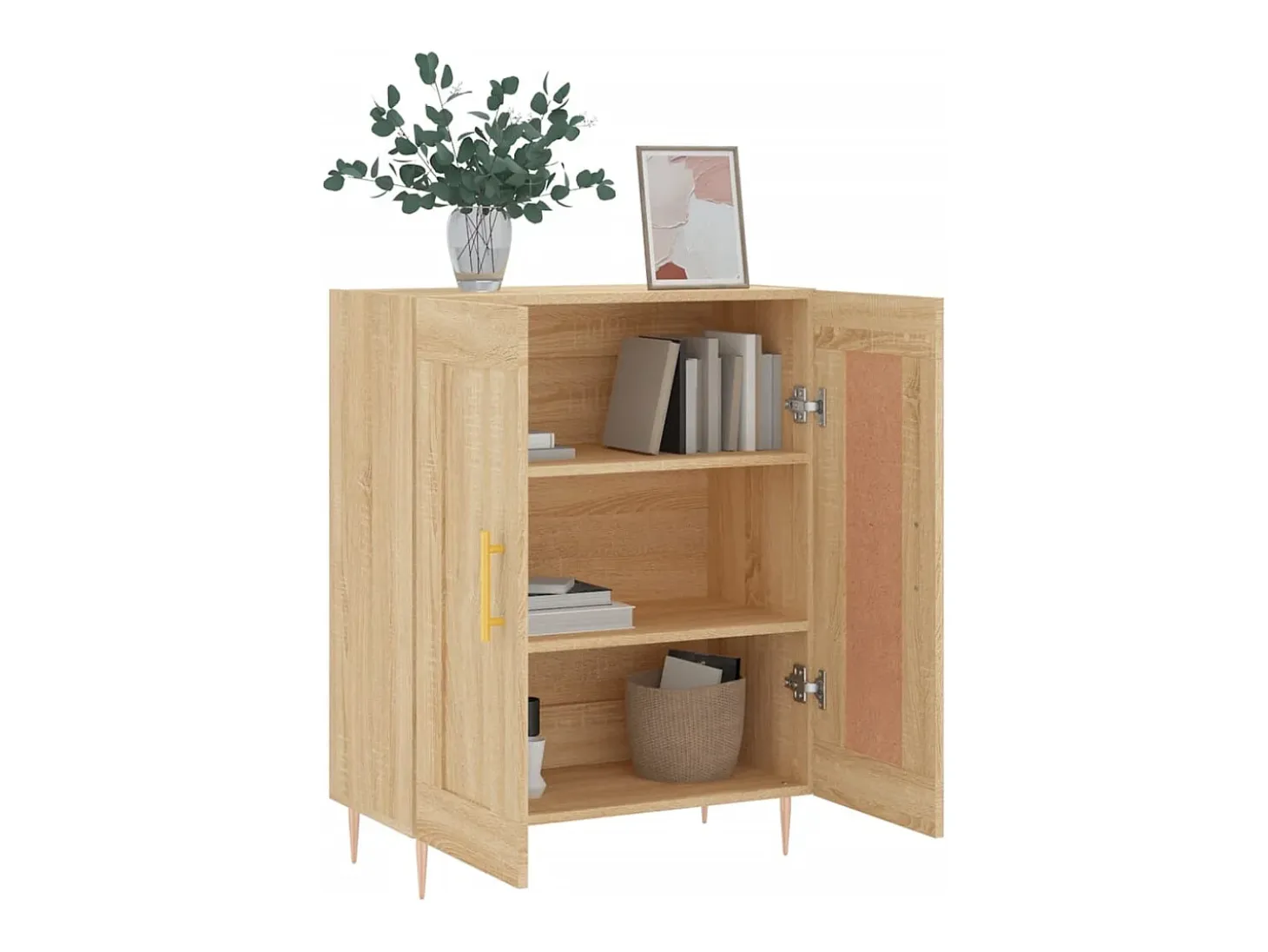 Aparador de roble Sonoma 69,5x34x90 cm madera de ingeniería