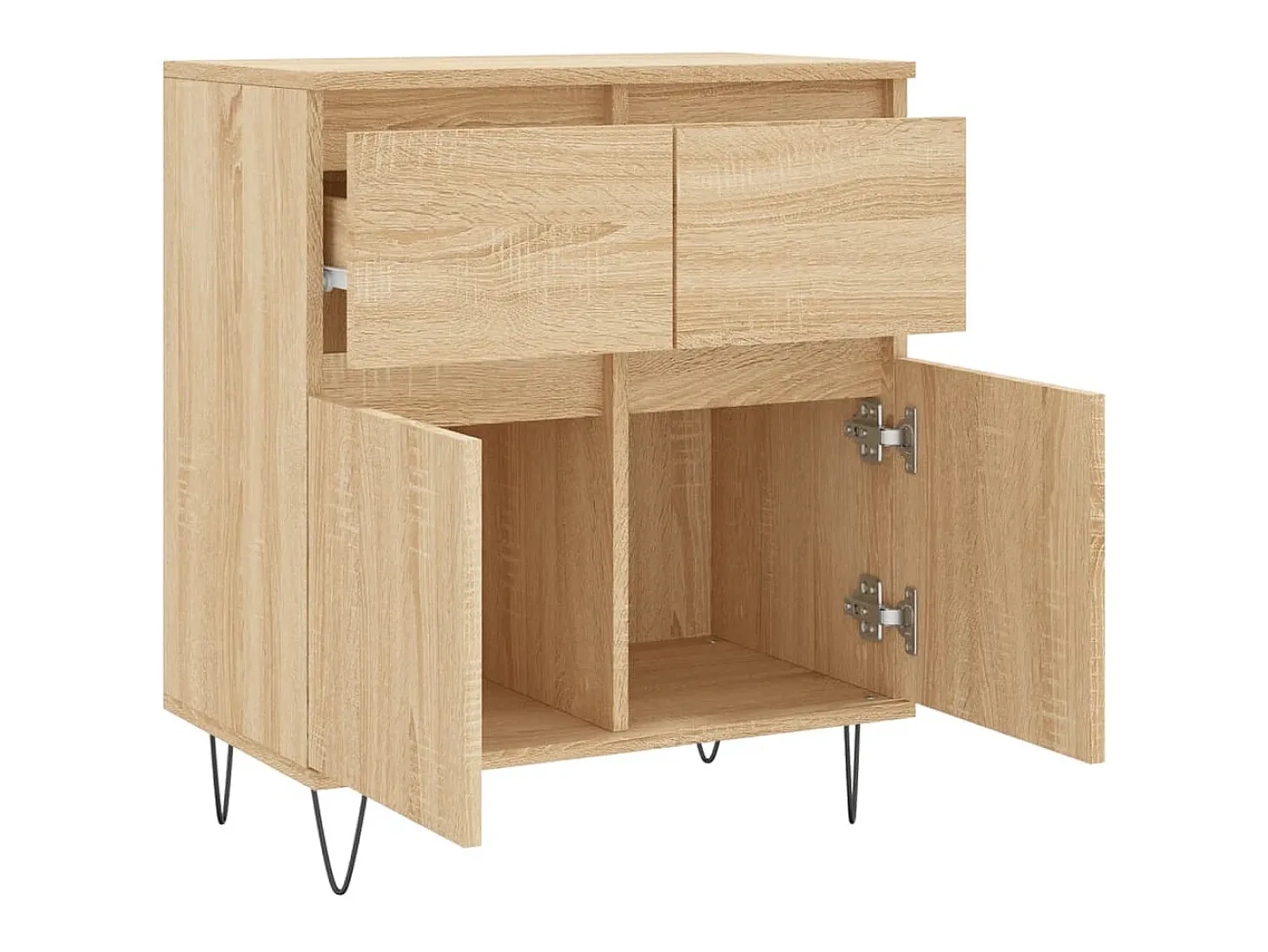Aparador de roble Sonoma 60x35x70 cm Madera de ingeniería