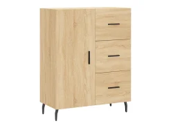 Aparador de roble Sonoma 69,5x34x90 cm madera de ingeniería