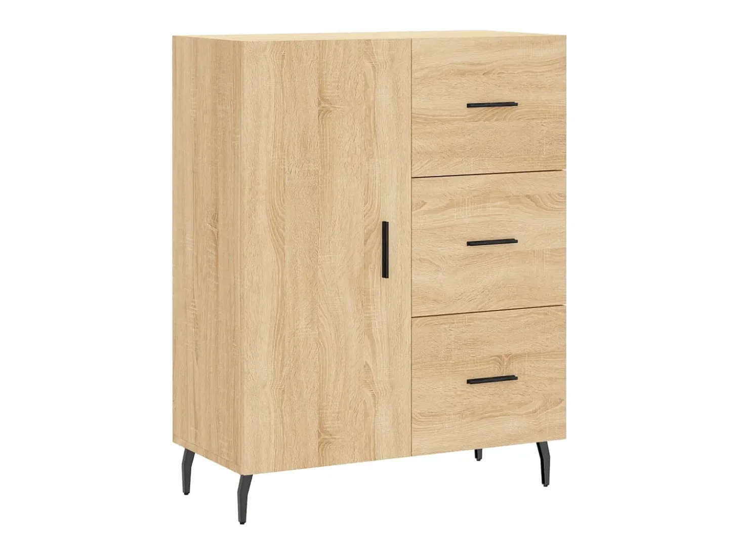 Aparador de roble Sonoma 69,5x34x90 cm madera de ingeniería