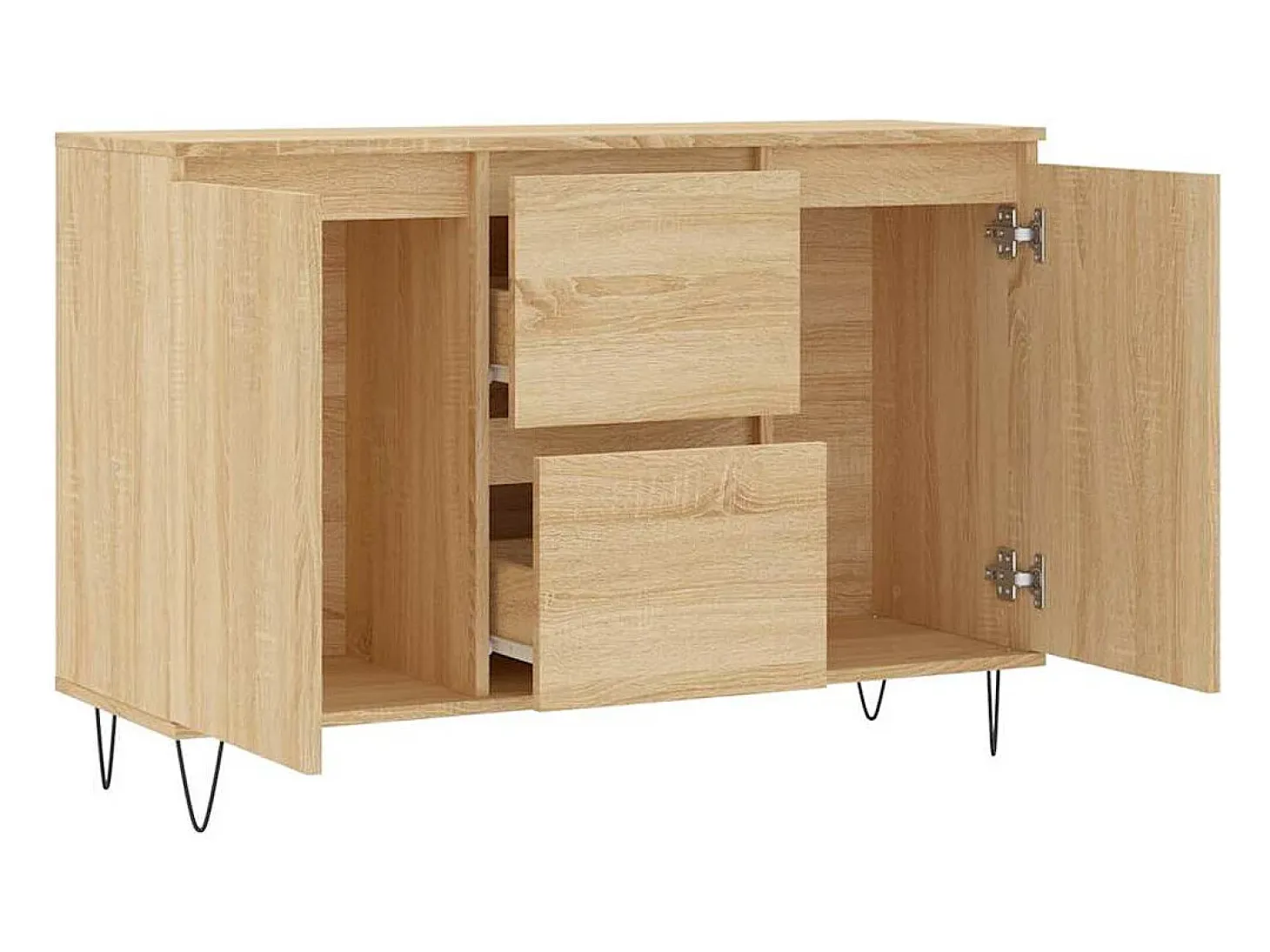 Aparador de roble Sonoma 104x35x70 cm madera de ingeniería