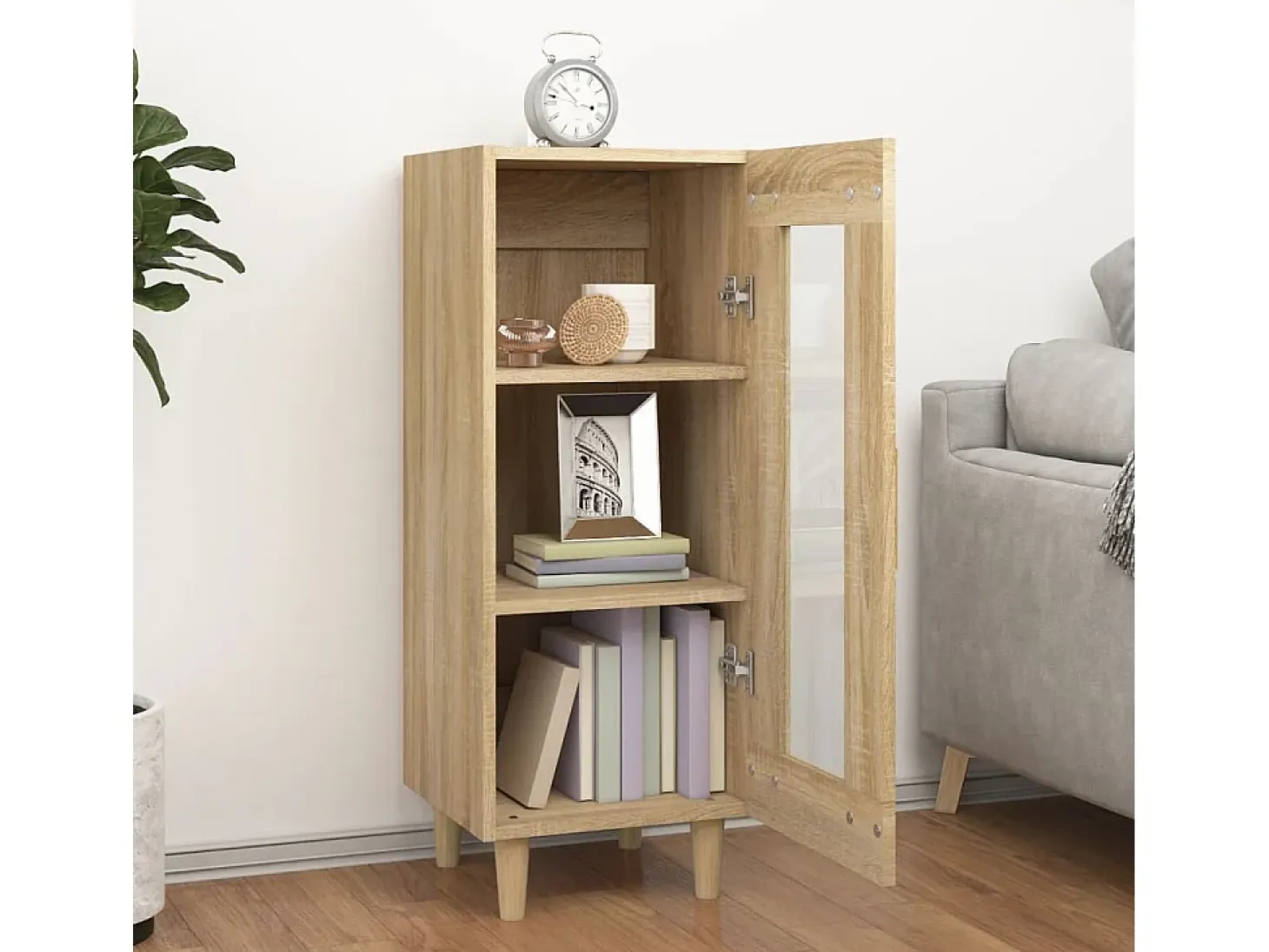 Aparador de roble Sonoma 34,5 x 34 x 90 cm Madera de ingeniería