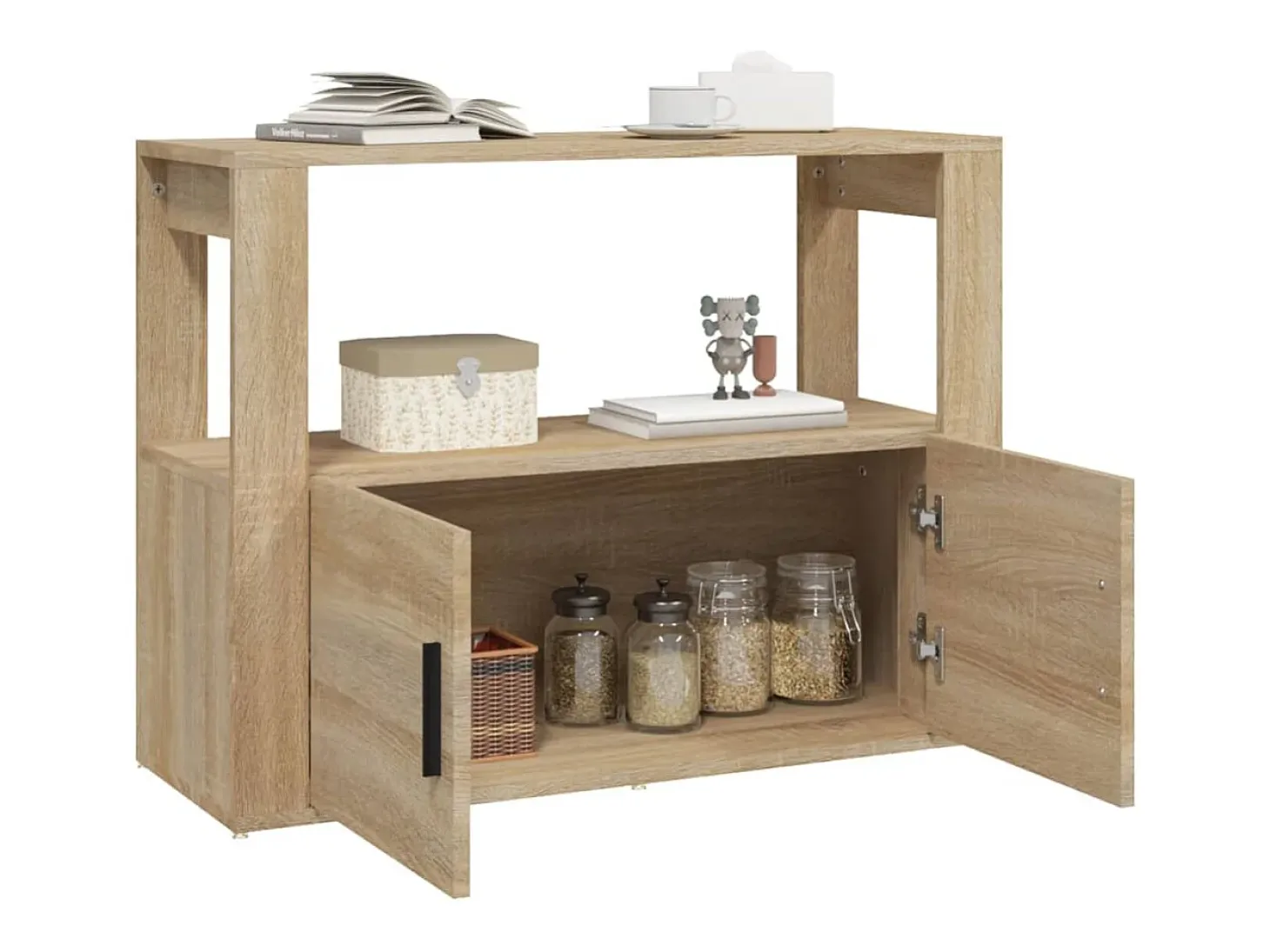 Aparador de roble Sonoma 80x30x60 cm Madera de ingeniería