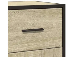 Aparador de roble Sonoma 35,5x35x76 cm madera contrachapada y metal
