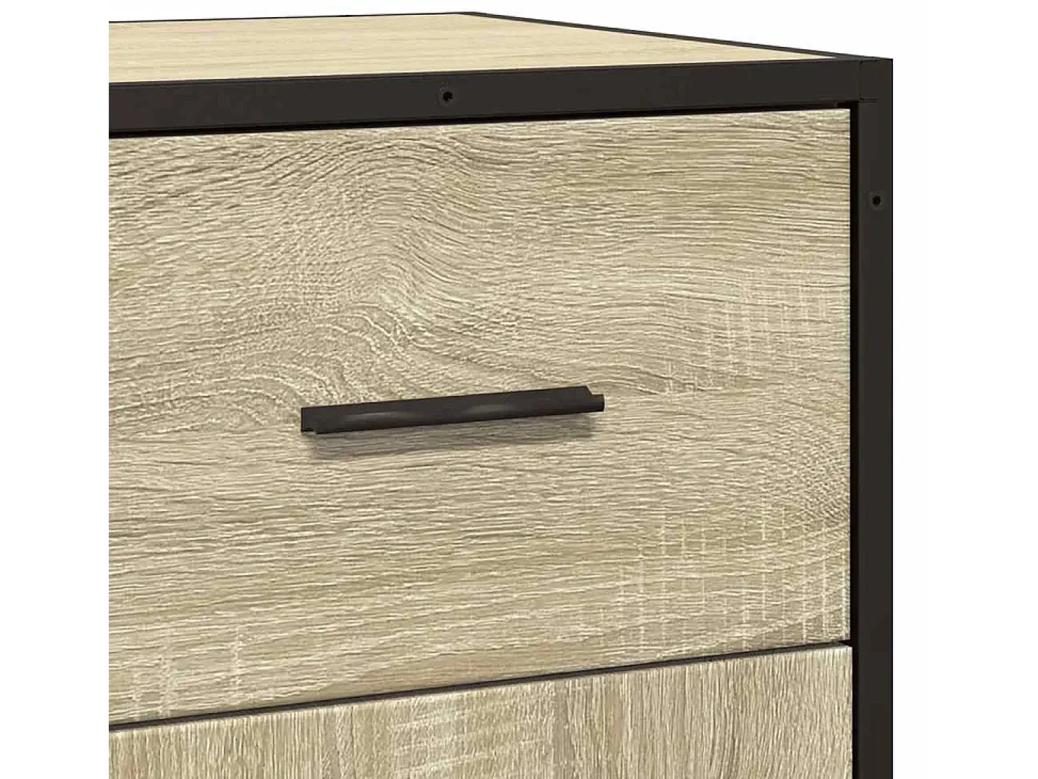 Aparador de roble Sonoma 35,5x35x76 cm madera contrachapada y metal