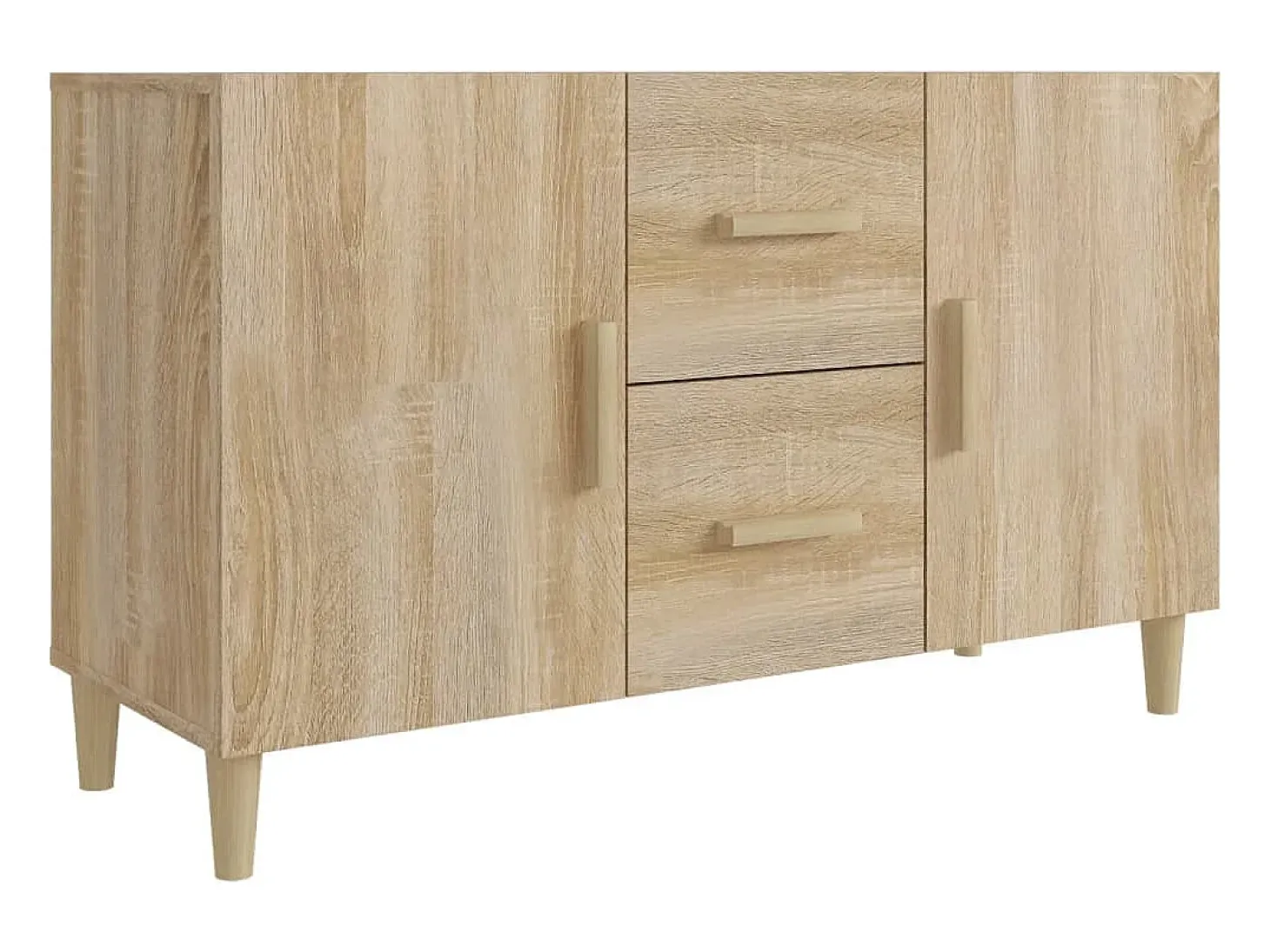 Aparador de roble Sonoma 100x36x60 cm madera de ingeniería