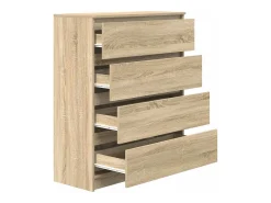 Aparador de roble Sonoma 80x35x99 cm madera de ingeniería