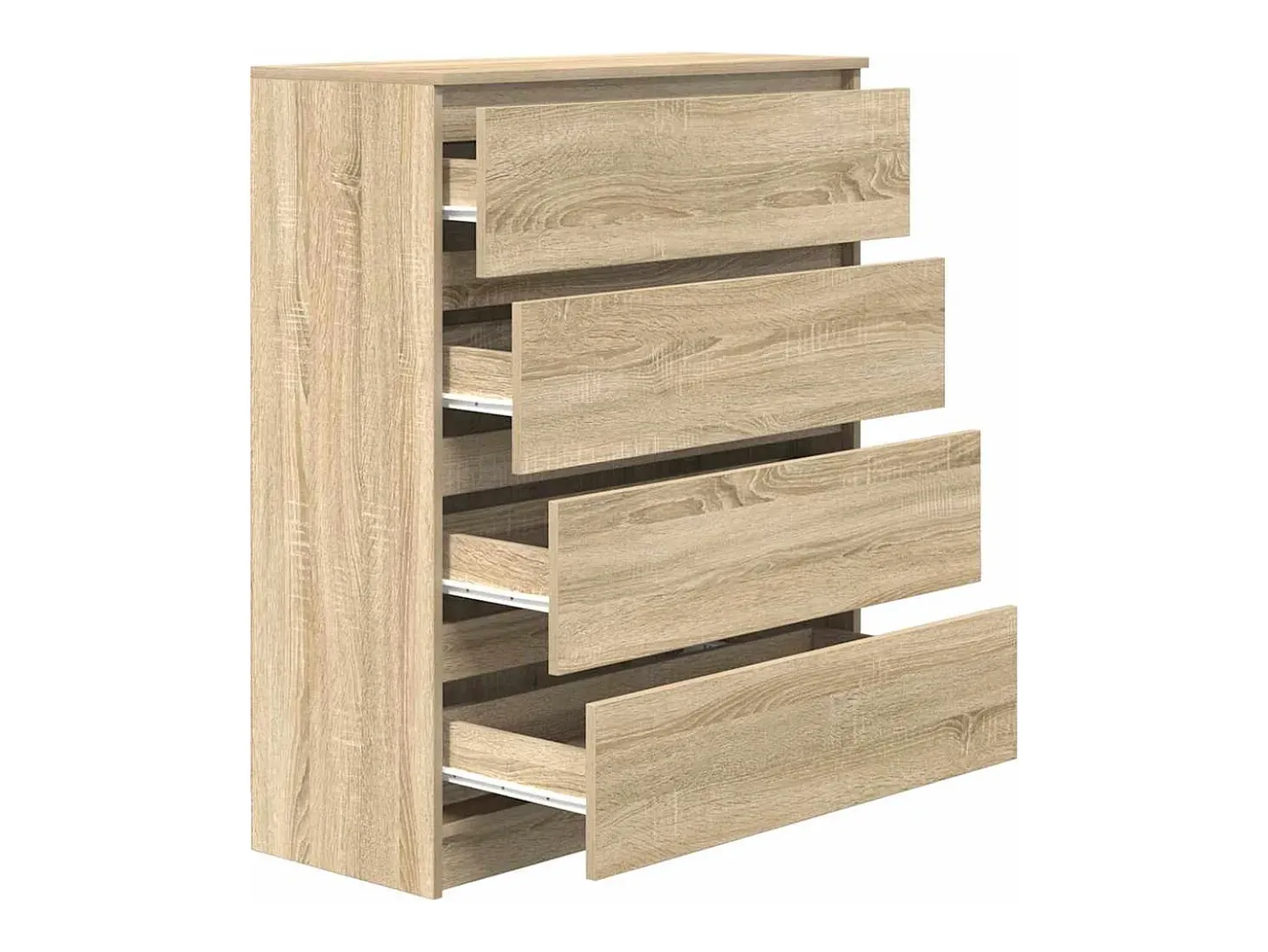 Aparador de roble Sonoma 80x35x99 cm madera de ingeniería