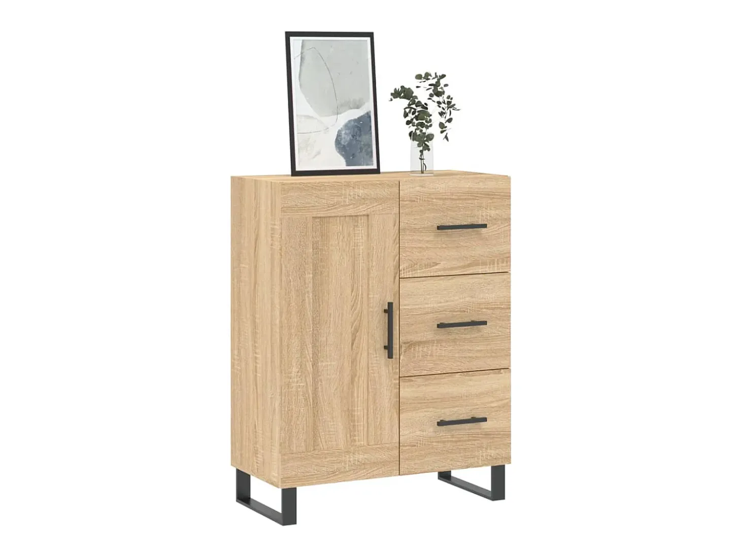 Aparador de roble Sonoma 69,5x34x90 cm madera de ingeniería