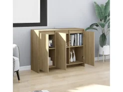 Aparador de roble Sonoma 102x33x75 cm Madera de ingeniería