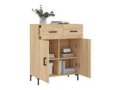 Aparador de roble Sonoma 69,5x34x90 cm madera de ingeniería