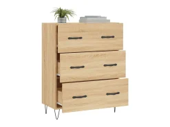 Aparador de roble Sonoma 69,5x34x90 cm madera de ingeniería