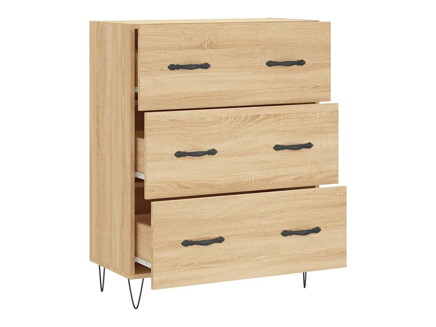 Aparador de roble Sonoma 69,5x34x90 cm madera de ingeniería
