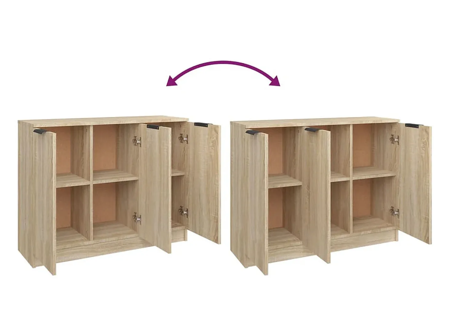 Aparador de roble Sonoma 90,5 x 30 x 70 cm Madera de ingeniería