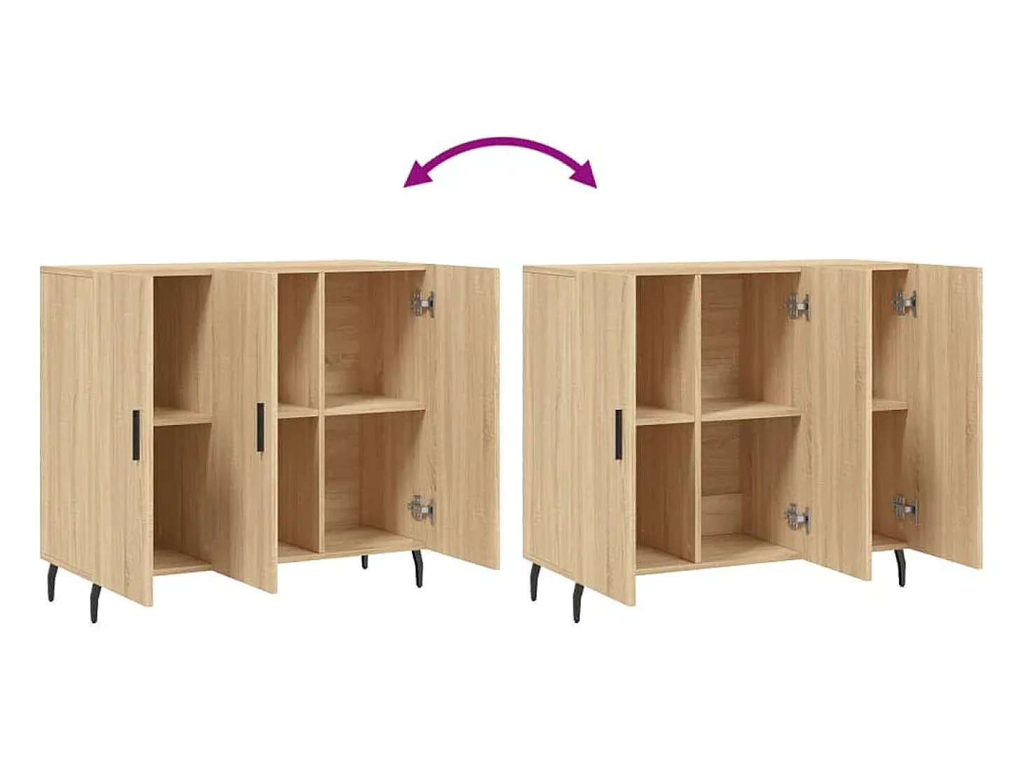 Aparador de roble Sonoma 90x34x80 cm madera de ingeniería