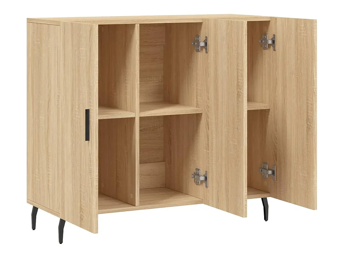 Aparador de roble Sonoma 90x34x80 cm madera de ingeniería