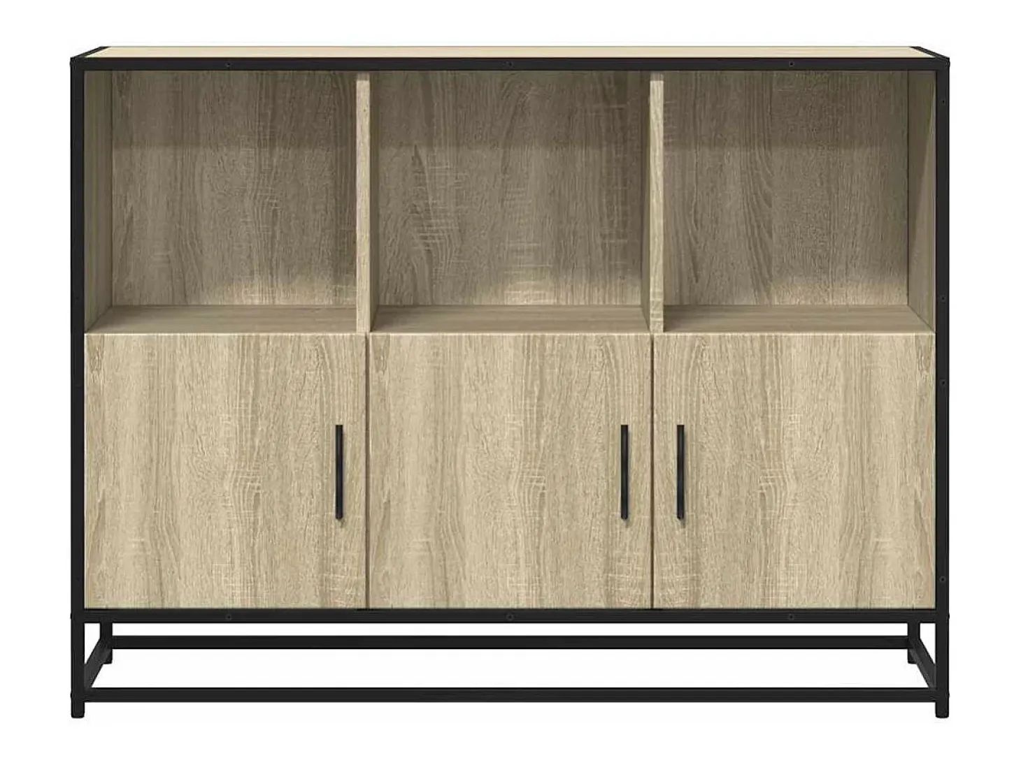 Aparador de roble Sonoma 100x35x76 cm madera de ingeniería